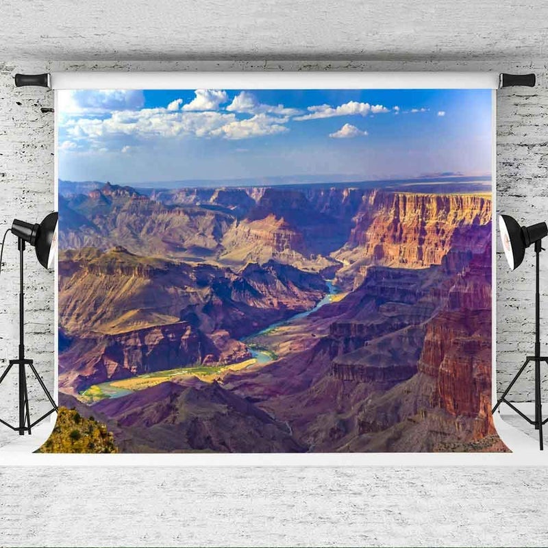 EOA 7(W) x5(H) FT Grand Cayon Aerial View Picture Photography Backdrop Arizona River Stream Rock Plateau Background Party Banner Photo Shoot Studio Props - Image 3